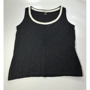 St John Caviar L Sleeveless Blouse Luxe Office Stretch Sophisticated Preppy